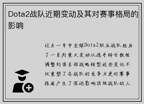 Dota2战队近期变动及其对赛事格局的影响
